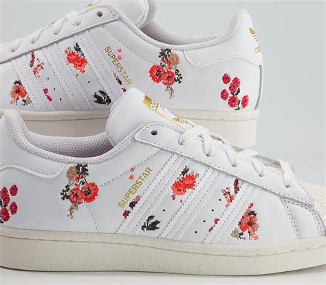 adidas white sneakers with flowers|women's floral adidas shoes.